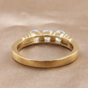 Gold Wedding <b>Ring</b> With Round Brilliant Cut Stones Women's Fashion Jewelry Band 24096 - Product Image 2