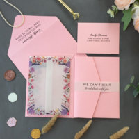 Enveloppe d'emballage en papier artistique écologique imprimée sur mesure, format A6, pelliculage mat, service de conception gratuit, porte-carte-cadeau