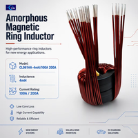 Inducteurs annulaires amorphe haute puissance 100A/200A pour énergies nouvelles, personnalisables en usine avec paramètres ajustables 2.0mm*5P/3. 5TS/4mH