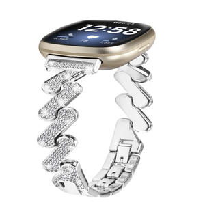 <span class=keywords><strong>Bracelet</strong></span> de chaîne en diamant de luxe de haute qualité à la mode <span class=keywords><strong>Fitbit</strong></span> Versa 3 4 <span class=keywords><strong>Sense</strong></span> <span class=keywords><strong>Sense</strong></span> 2 remplacement du <span class=keywords><strong>bracelet</strong></span> de montre intelligente - Product Image 2