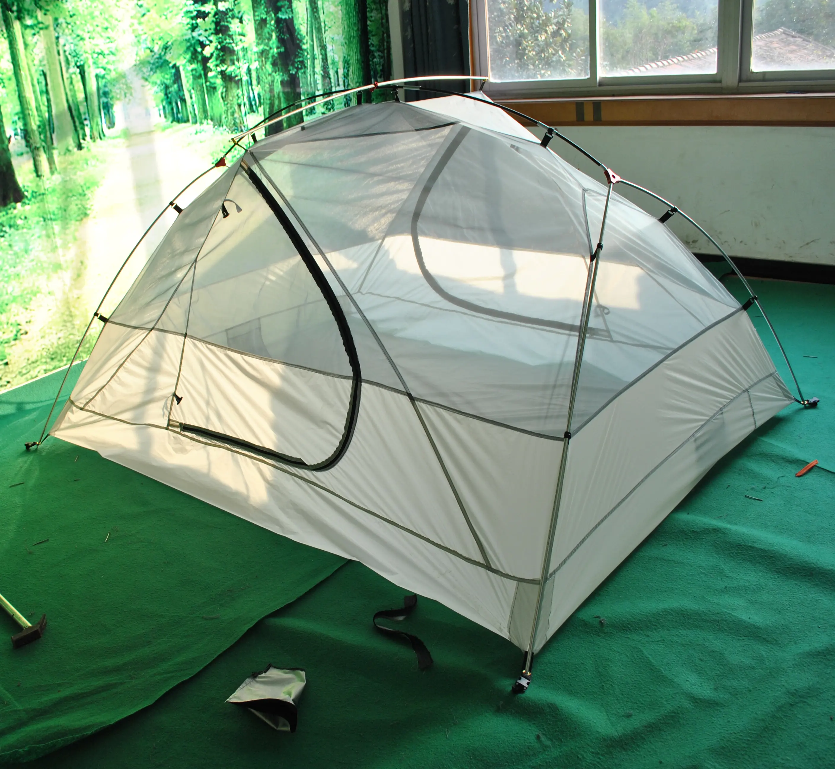 3 व्यक्ति डेरा डाले हुए तम्बू, Ultralight 3 ~ 4 व्यक्ति 20D सिलिकॉन नायलॉन डेरा डाले हुए तम्बू, CZX-455 MSR Hubaba NX 3 व्यक्ति तम्बू पदचिह्न के साथ