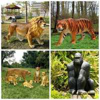 Sculptures d'animaux grandeur nature en résine, décorations d'extérieur sur mesure, tigre, lion, léopard, gorille, objets de collection