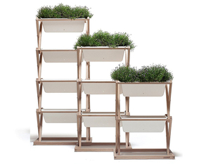 Jardinière <span class=keywords><strong>sur</strong></span>élevée en <span class=keywords><strong>bois</strong></span> écologique et légère pour balcon, jardin vertical à 3 niveaux avec système de drainage et indicateur de niveau d'eau pour patio - Product Image 4