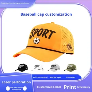 Casquette de baseball unisexe en maille respirante et imperméable, 6 panneaux, avec logo brodé en PVC, style vintage sportif et formel, personnalisable et de haute qualité - Product Image 3