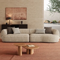 Ensemble de canapés en tissu en forme de L de style Wabi-sabi |   Collection de canapés sectionnels de style Dune, design moderne et minimaliste pour grand salon