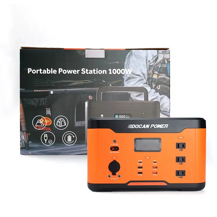 Docan new arrival lifepo4 lithium battery solar generator portable power station system 1000w