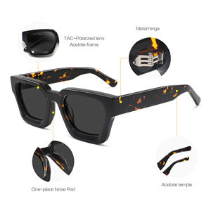 Gafas de sol cuadradas gruesas italianas con logotipo personalizado para hombre 2025, gafas de sol personalizadas de fábrica al por mayor - Product Image 3