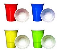 Gobelets en plastique jetables blancs à double couleur avec balle de ping-pong de tennis de table