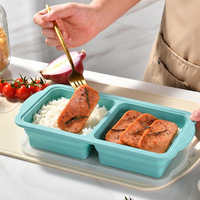 Bac à glaçons en silicone pliable et épaissi avec échelle graduée, hermétique, pour la préparation des repas, le contrôle des portions, le congélateur et la conservation des aliments pour bébés