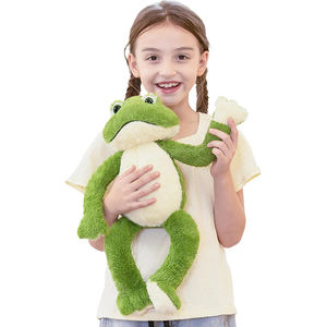 Peluche grenouille mignonne personnalisée de haute qualité avec ventre blanc, animal en peluche câlin, cadeaux parfaits pour les enfants et les amis - Product Image 1