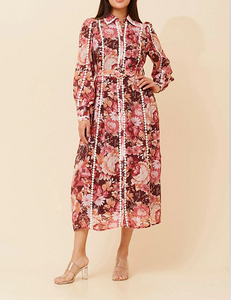 Minivestido bohemio con estampado de Paisley para mujer, con mangas cortas, cintura con cinturón y falda escalonada para vacaciones de verano - Product Image 3