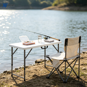 Tavolo Pieghevole <span class=keywords><strong>da</strong></span> Esterno Lungo, Design Semi-Pieghevole, Altezza Regolabile, Ideale per Festival all'Aperto, Fiere, Picnic e Attività di Gruppo - Product Image 2