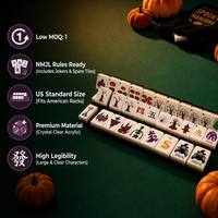Nuevas fichas de mahjong europeas y americanas de lujo, acrílicas, de 160 piezas, multicolor, pintadas a mano, para reuniones familiares y entretenimiento.