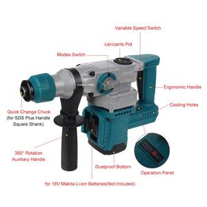 Drillpro 2-IN-1 Rechargeable Brushless Cordless Rotary Hammer Impact <b>Drill</b> Power Tool for 18V MT Battery 4200RPM Impact <b>Drill</b> - Product Image 5
