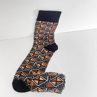 Chaussettes africaines imprimées unisexes à prix de gros, longues, tendance, 100 % coton, Ankara