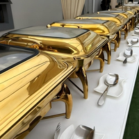 Autres réchauds de buffet pour hôtels et restaurants, chauffe-plats en acier inoxydable et verre, ensemble de chauffe-plats pour buffet