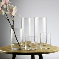 Jarrón de Vidrio Transparente de 32 Pulgadas (100 cm), Alto y Largo, para Flores, con Efecto Térmico Flotante, para Velas de Pilar, Centro de Mesa para Bodas