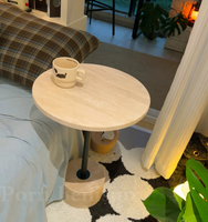 Table basse de style travertin, table d'appoint pour salon, chambre à coucher, meubles