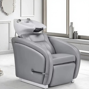Chaise de lavage de cheveux en cuir synthétique pour salon de coiffure, design moderne - Product Image 2