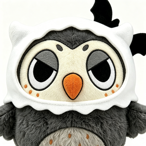 Peluche di Halloween Personalizzato, Gufo delle Nevi Paffuto da 15 Pollici con Copertura per la Testa, per Bambini di Tutte le Età - Product Image 4