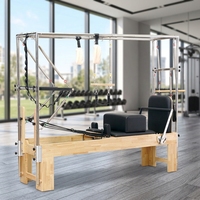 Reformer Pilates 3-en-1 en bois de chêne sur mesure de haute qualité avec tour pour centre de bien-être et équipement de yoga commercial pour salle de sport