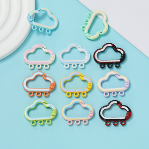 พวงกุญแจโลหะผสม 3 รู รุ่น Cloud Spring Buckle อุปกรณ์ตกแต่งเครื่องประดับ DIY น้ำหนักเบา รูปทรงไม่สม่ำเสมอ ชุบโลหะ - Product Image 1