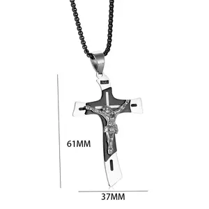 Faith Based Best Jesus Crucifix Religious Cross Pvd Stainless Steel Pendants Trend Fine Fashion Jewelry Necklaces For Men 2024