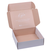 Boîte en Carton ondulé blanc rose personnalisé, emballage de courrier pour vêtements, en tissu, sous-vêtements, chemise, courrier, boîte cadeau, 50 pièces