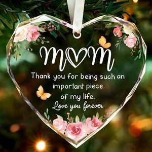 Customizable Home Decoration Hanging Ornament Heart Crystal Glass Suspended Plaque OEM ODM Other Crystal Crafts