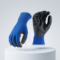 Gants de travail en nylon et spandex tricotés de calibre 18, paume enduite de mousse de nitrile micro-perforée, certifiés CE EN388, logo personnalisé, personnalisables