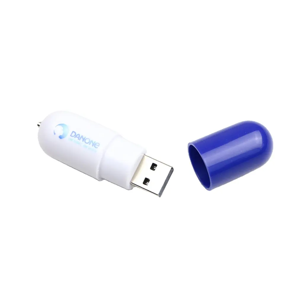 Pill Shape USB Memory Usb Stick 32gb Plastic USB Flash drive with Rope