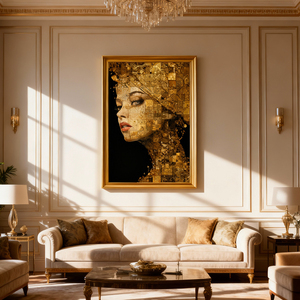 Vente en gros de peinture <span class=keywords><strong>murale</strong></span> abstraite personnalisée femme <span class=keywords><strong>dorée</strong></span> en verre art décoratif de luxe moderne pour la maison pour la <span class=keywords><strong>chambre</strong></span> à coucher et le salon - Product Image 2