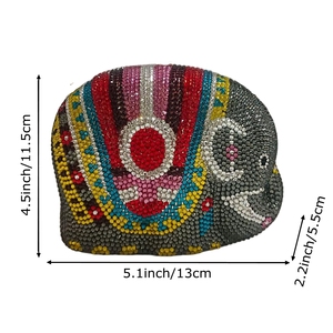 Women Delicate Elephants Rhinestones Evening Bag Sumptuous Crystal Clutch <b>Purse</b> with Removable Chain Vacation Party - Product Image 6