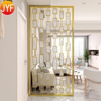 YY1008 Nouveau style, paravent en acier inoxydable pour villa, design découpé au laser, séparateur de pièce, cloison en métal de luxe