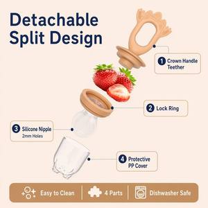 Set de Alimentador de Frutas para Bebés con Asa, 3 Tamaños Diferentes, Diseño de Malla de Silicona, Libre de BPA, para Alimentos Sólidos de 0 a 12 Meses - Product Image 3