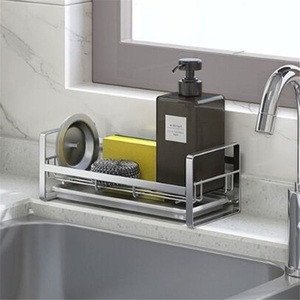 Support mural moderne pour évier de cuisine d'hôtel, porte-éponge et torchon, éco-responsable, à une seule étagère, pour rangement de tampons à récurer - Product Image 3