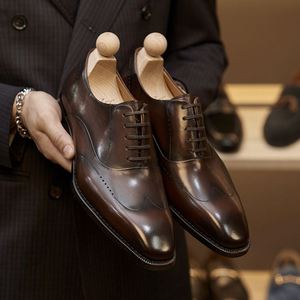Chaussures Oxford Homme en Cuir Véritable à Enfiler, Bout Pointu, Fabriquées à la Main au Royaume-Uni, Style Britannique, Décontractées, Mariage, Automne, Formelles, Affaires - Product Image 4