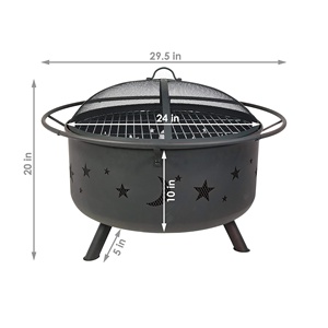 Fogón redondo <span class=keywords><strong>de</strong></span> 30 pulgadas para exteriores, quemador <span class=keywords><strong>de</strong></span> <span class=keywords><strong>leña</strong></span> para Patio y Patio trasero, Top 10 en <span class=keywords><strong>Amazon</strong></span> - Product Image 6