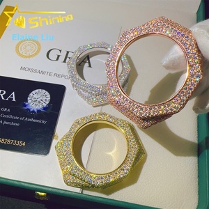 Boîtier de <span class=keywords><strong>montre</strong></span> en laiton GA2100 Hip Hop Fashion avec diamants VVS Moissanite certifiés GRA, lunette de <span class=keywords><strong>montre</strong></span> fine pour bijoux Hip Hop - Product Image 5