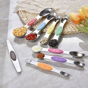 Juego de Cucharas Medidoras Magnéticas de Doble Cara con Logotipo Personalizado, 8 Piezas, de Acero Inoxidable 430, Doble Cabeza, en Oferta - Product Image 2