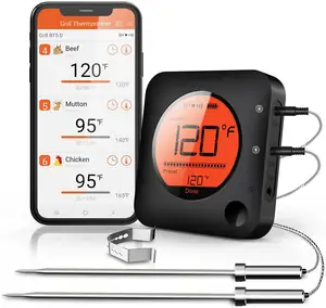 Hot seller Smart Wireless BBQ Food Thermometer with Stainless Steel Probes For BBQ Oven Cooking