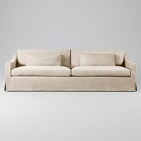 Canapé sectionnel à 2 coussins avec accoudoirs inclinés, aspect luxueux, prix abordable, pour salon de style européen américain moderne