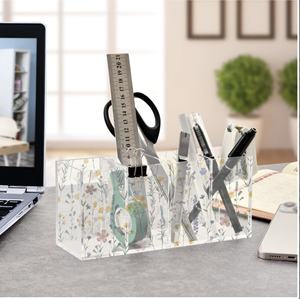 Organizador de Escritorio Acrílico de Diseño Personalizado, Portalápices Multicompartimento, <span class=keywords><strong>Caja</strong></span> de Almacenamiento de Papelería Transparente <span class=keywords><strong>para</strong></span> Oficina y Escuela - Product Image 3