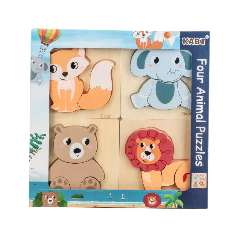 Gratis Aangepaste Kinderen Houten 3d Puzzel Puzzel Puzzel Speelgoed Voor Kinderen Cartoon Diervoertuig Hout Peuter Puzzels Voor Kinderen Speelgoed