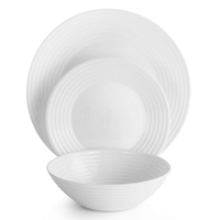 Assiettes à dîner en opale blanche bol à soupe saladier en gros assiette à dessert en verre opale verrerie en opale service de dîner en verre 72 pièces