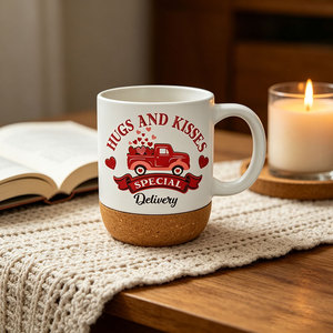 Taza de Café de Cerámica con Diseño de Camión del <span class=keywords><strong>Amor</strong></span> para el Día de San Valentín, Taza de Té con Estampado de Corazón 'El <span class=keywords><strong>Amor</strong></span> Vive Aquí', Souvenir Promocional para Venta Minorista - Product Image 4