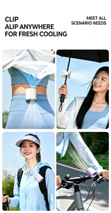 Portable Clip-On Waist <b>Mini</b> Fan Rechargeable Outdoor Cooling Fan Personal <b>Air</b> <b>Conditioner</b> Ice Cooling Fan for Summer Travel - Product Image 2