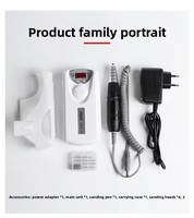JSDA Jd101h Ponceuse à ongles professionnelle rechargeable portable 4 têtes 35W multifonctionnelle