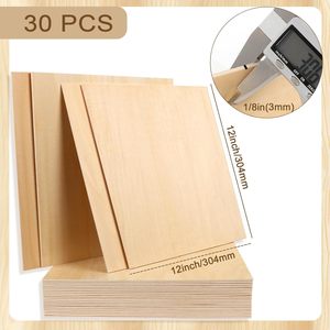 Feuilles de tilleul tilleul pour découpe laser, contreplaqué non fini pour gravure laser modèles de combustion du <span class=keywords><strong>bois</strong></span> peinture bricolage artisanat - Product Image 2