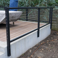 Kit de Barandilla de Cable de Acero Inoxidable Negro, Solución Personalizada, Sistema de Alambre de Tensión Horizontal para Proyectos de Balcones y Terrazas Residenciales